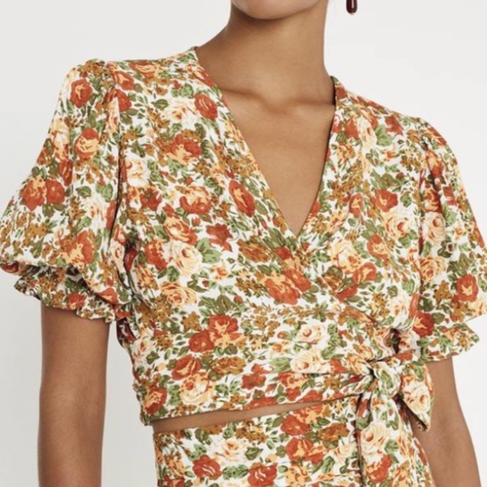 Faithfull the Brand Mali Crop Wrap Top